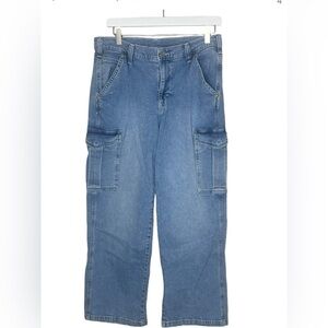 GAP‎ Light Indigo Mid Rise 90's Loose Cargo Jeans